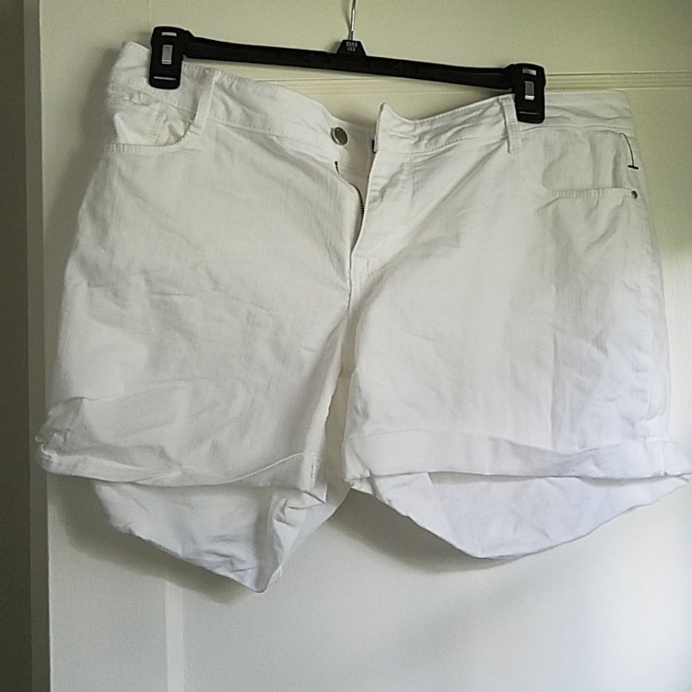 White jean shorts